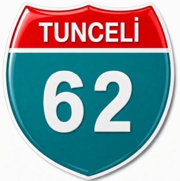 Redlinegrafik Tunceli 62plaka Kodlu 3D Kabartmalı Araç 1 Adet Sticker Etiket turkuaz beyaz Renk