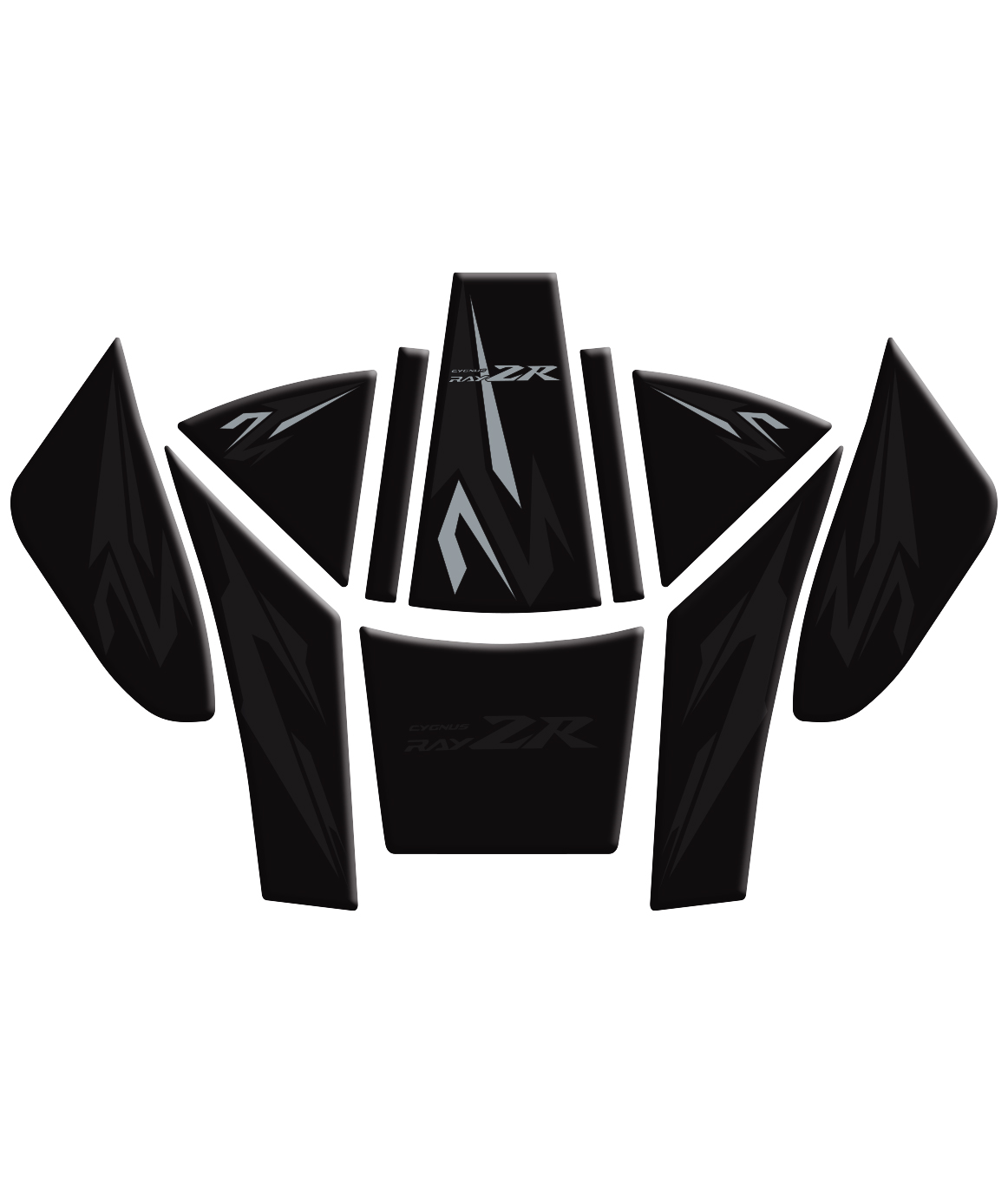 RayZR Siyah Gri Tank Pad Set Yamaha Uyumlu Redline Grafik