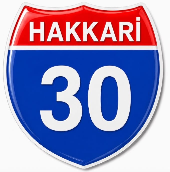 Redlinegrafik Hakkari 30Plaka Kodlu 3D Kabartmalı Araç 1 Adet Sticker Etiket mavi beyaz Renk