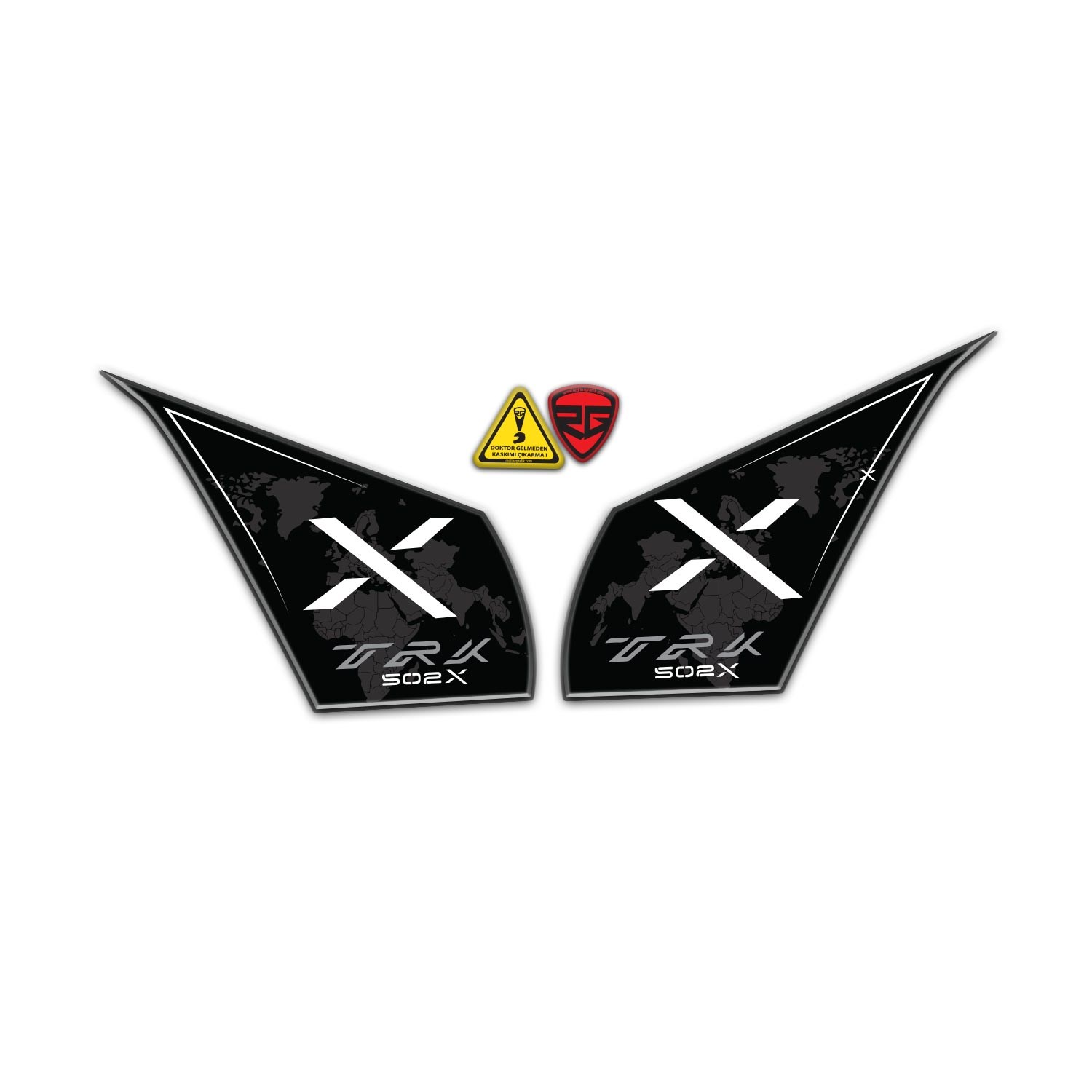 Redlinegrafik Benelli Trk 502 X Uyumlu  Siyah Beyaz Yan Pad Set