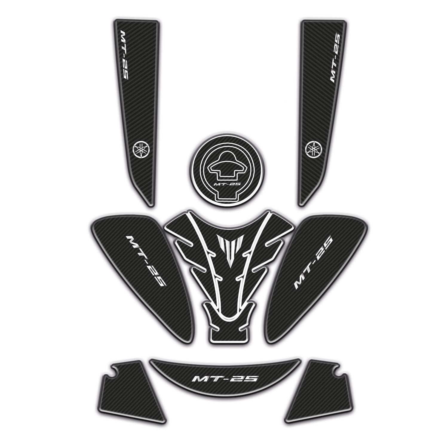 Redlinegrafik 2015 - 2018 MT-25 Uyumlu Tank Pad Sele Pad Kuyruk Pad Full Set