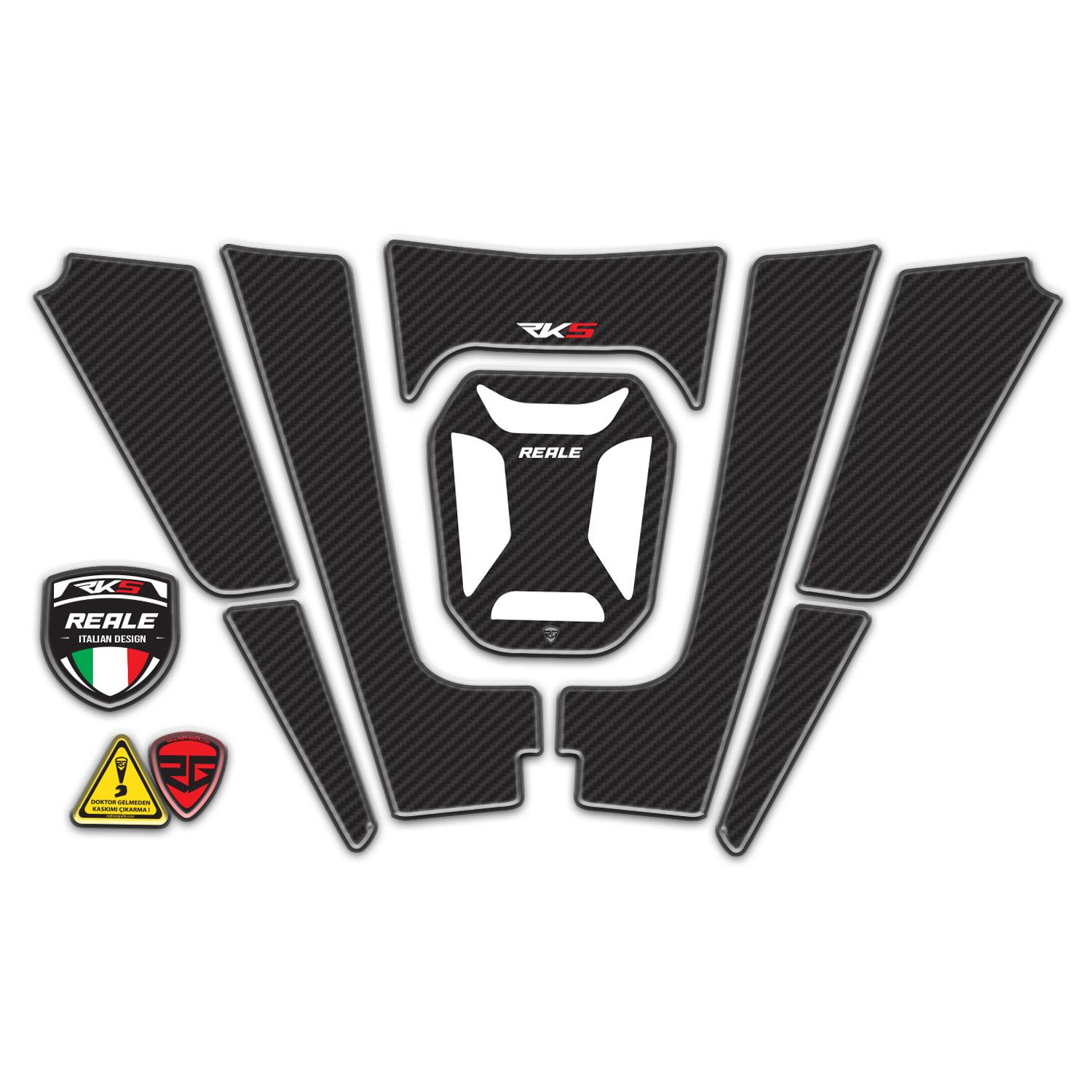 RKS Reale 125 2024 - 2025 Karbon Tank Pad Set Redline Grafik