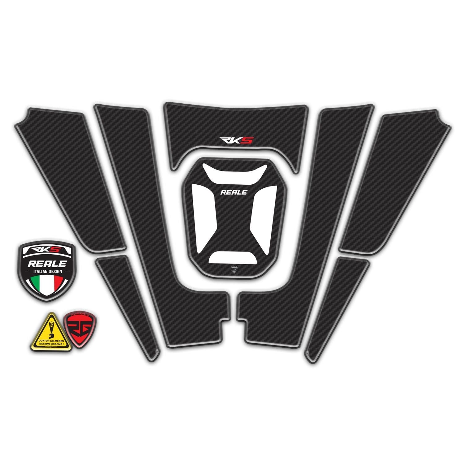 Redlinegrafik RKS Reale 125 2024 - 2025 Karbon Tank Pad Set Redline Grafik