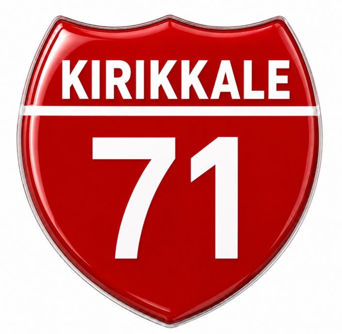 Redlinegrafik 71 Kırıkkale  Plaka Kodlu 3D Kabartmalı Araç 1 Adet Sticker Etiket Kırmızı  Beyaz