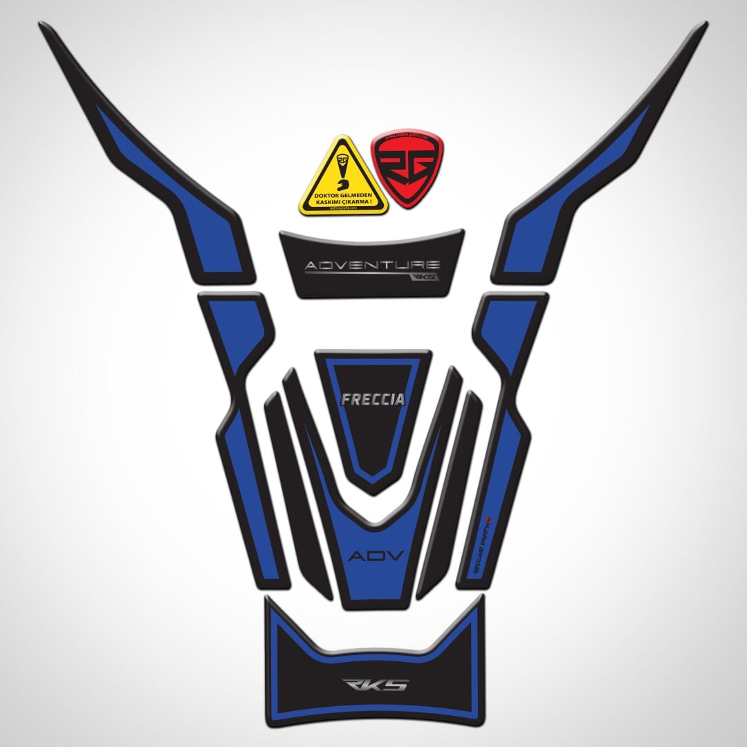 RKS Freccia Uyumlu Siyah Lacivert Tank Pad Redline Grafik