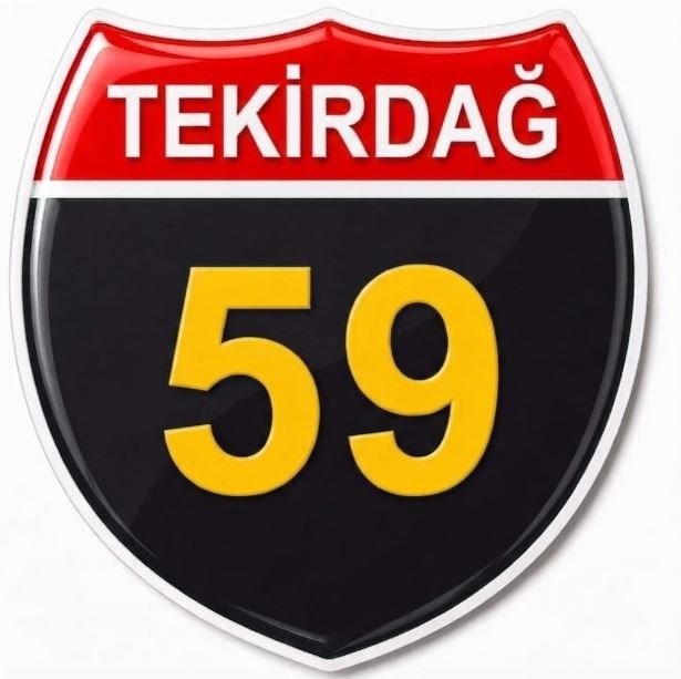 Redlinegrafik Tekirdağ 59plaka Kodlu 3D Kabartmalı Araç 1 Adet Sticker Etiket siyah sarı Renk