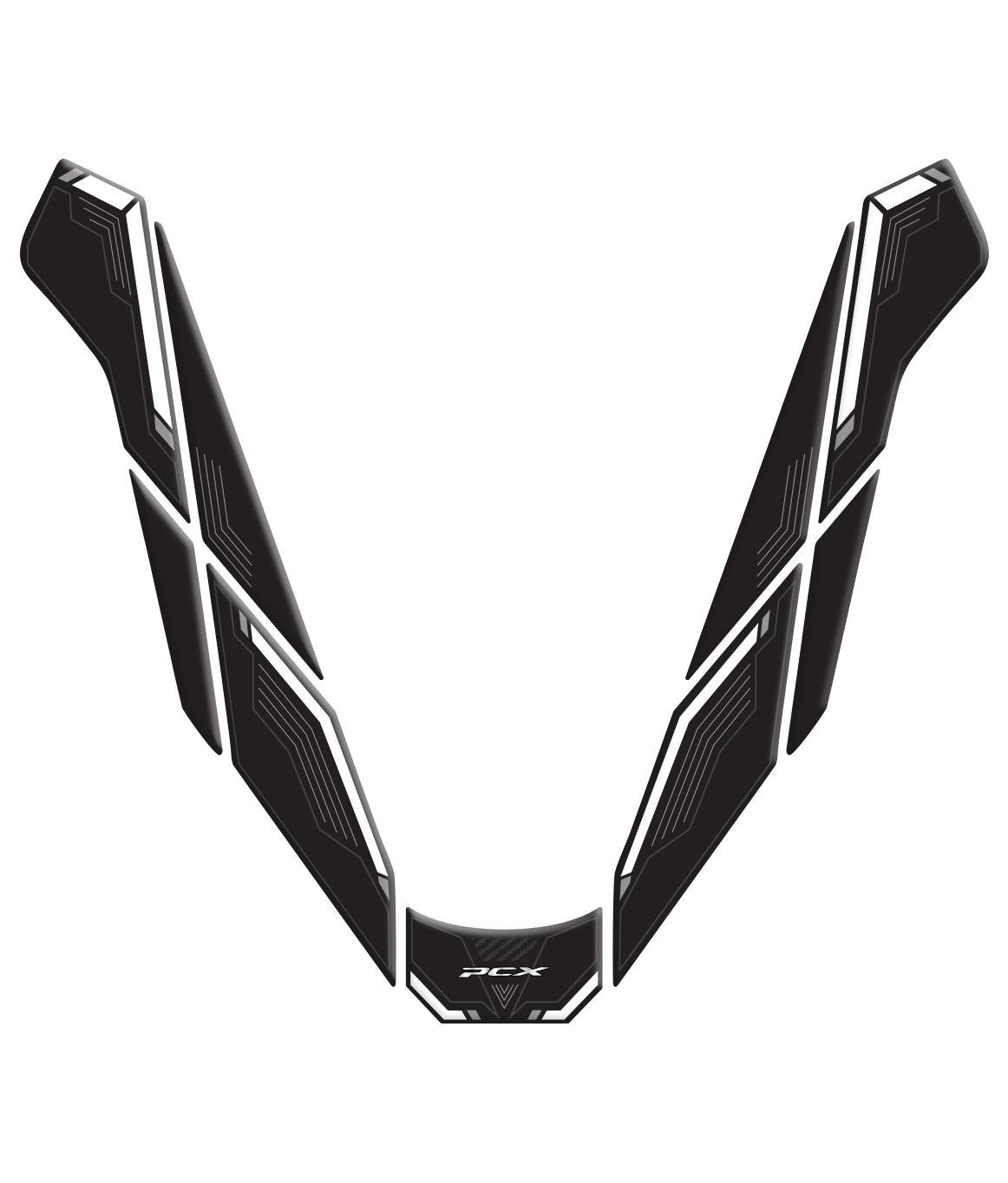 Honda PCX 2025 Beyaz Far Üstü Pad Redline Grafik