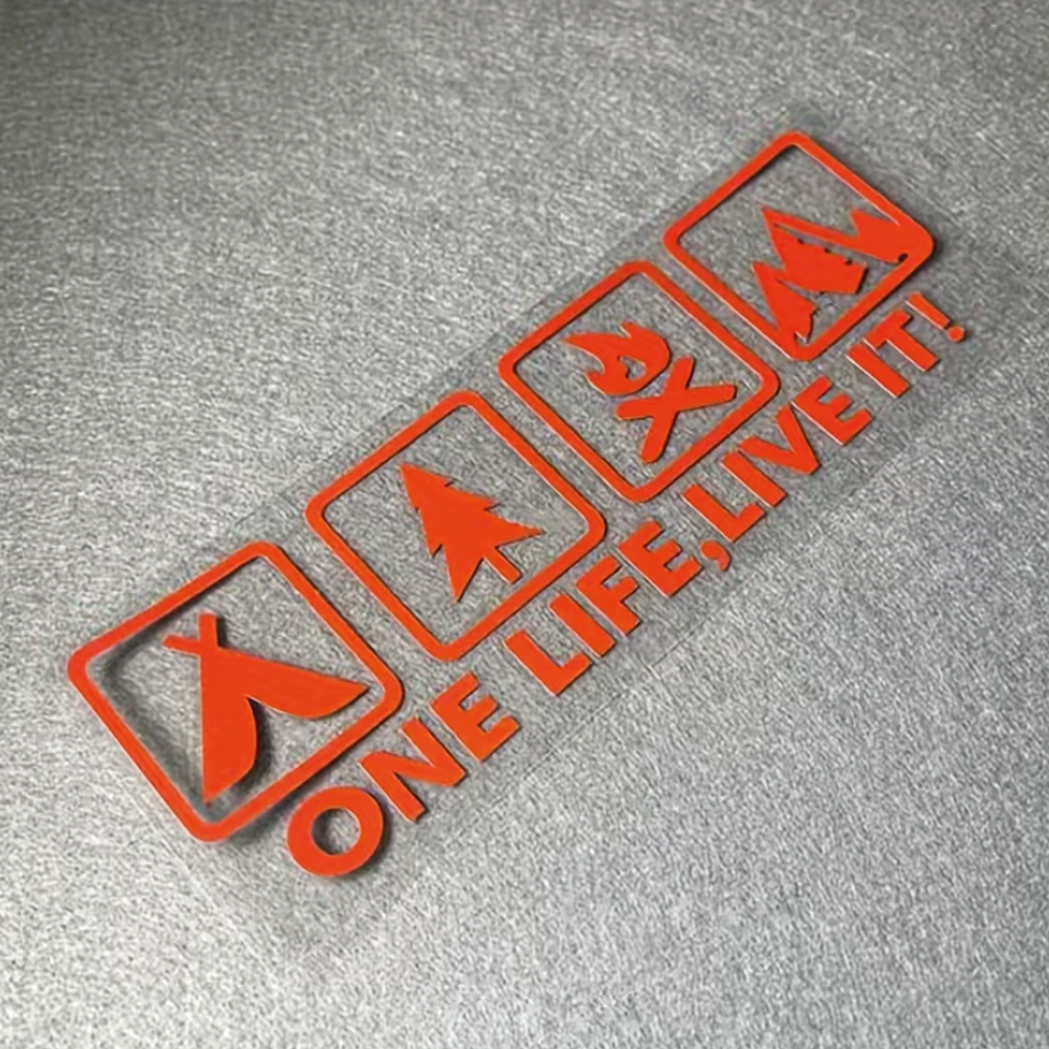 One Life Live It Yazılı Kırmızı Sticker  Açık Hava Tutkunu Kamp Ateşi Doğa Sticker