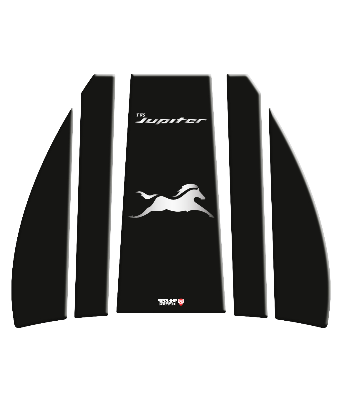 TVS Jüpiter Siyah Uyumlu Black Design Tank Pad