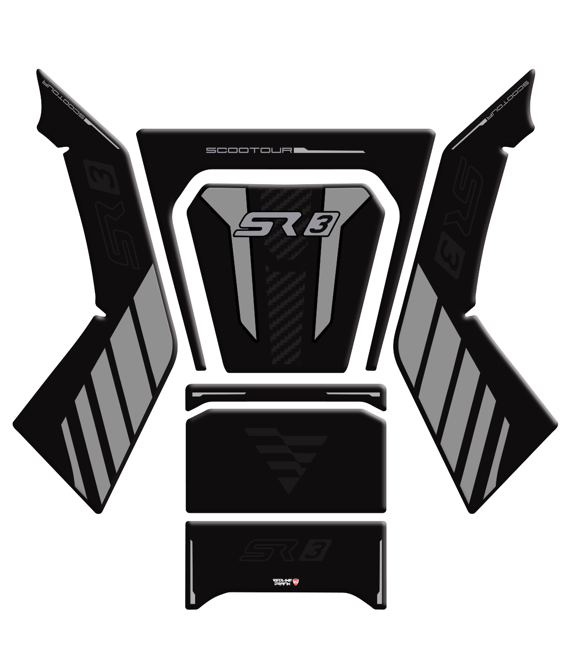 VOGE SR3 Uyumlu Siyah Gri Tank Pad Set