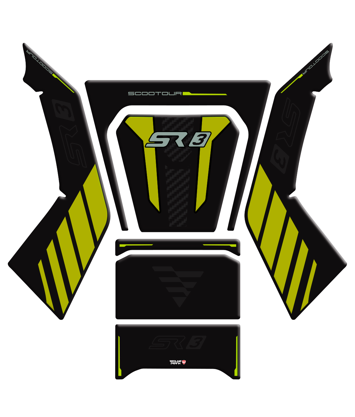 VOGE SR3 Uyumlu Siyah Sarı Tank Pad Set