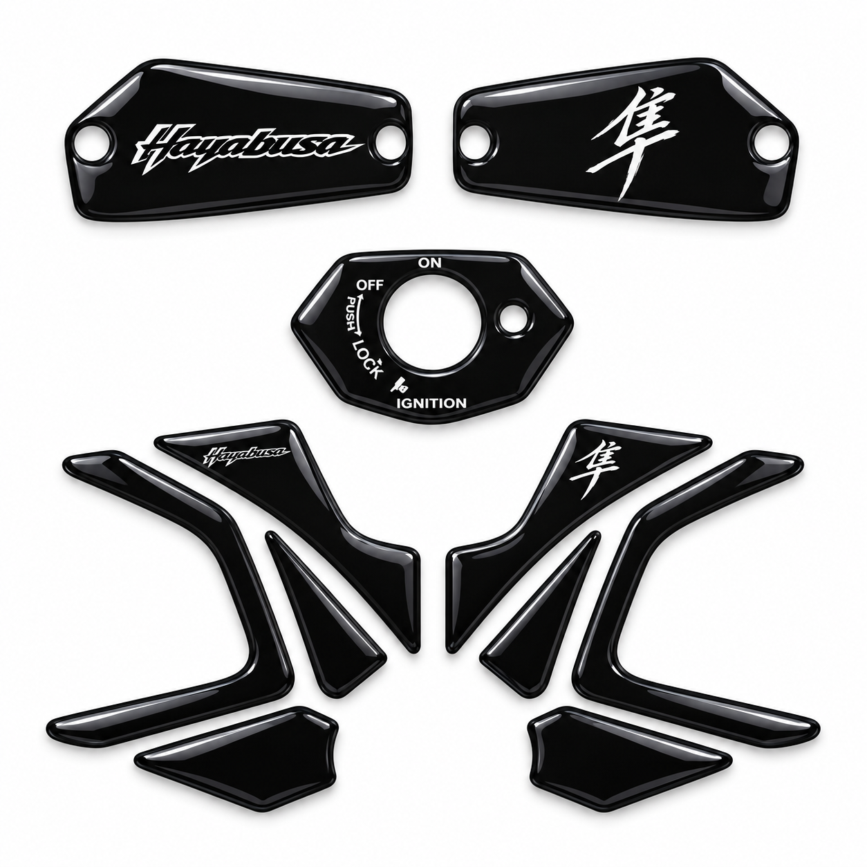 Redlinegrafik Suzuki Hayabusa 2021 - 2026 Uyumlu Piano Black Gidon Hidrolik ve Kontak Koruyucu Pad  Sticker 