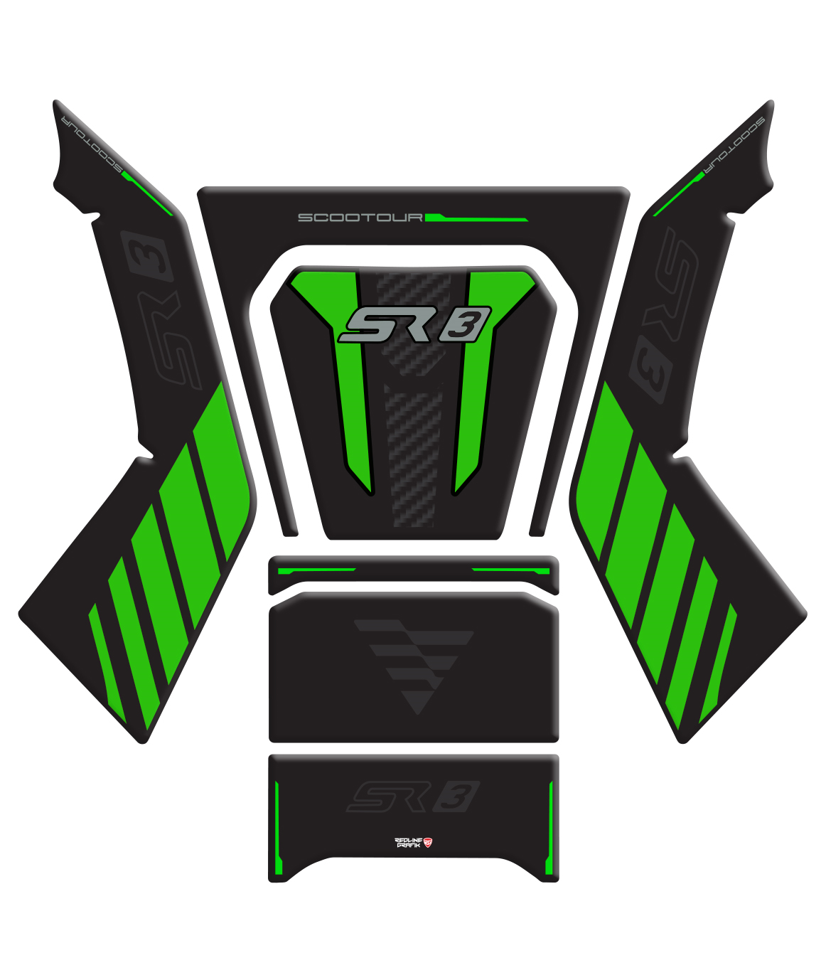 VOGE SR3 Uyumlu Siyah Yeşil Tank Pad Set