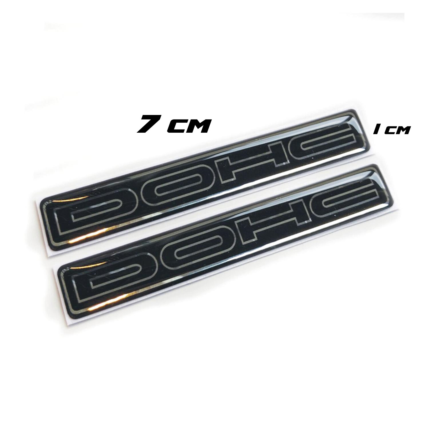 Doch Yazılı Gümüş Siyah 3D 2 Adet Sticker Redlinegrafik