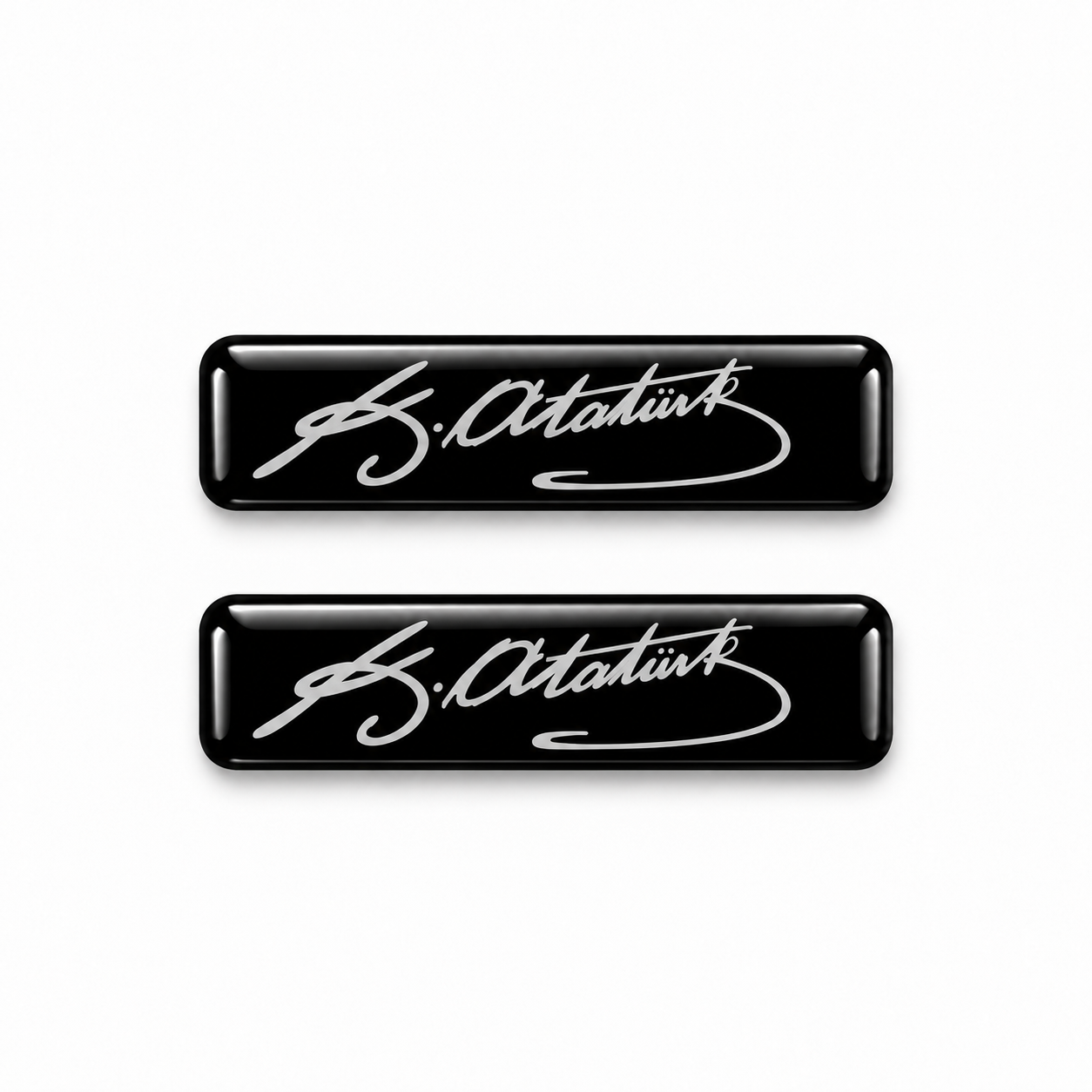 Redlinegrafik Atatürk İmzası Siyah Beyaz Damla Kabartmalı 3D Etiket Sticker 