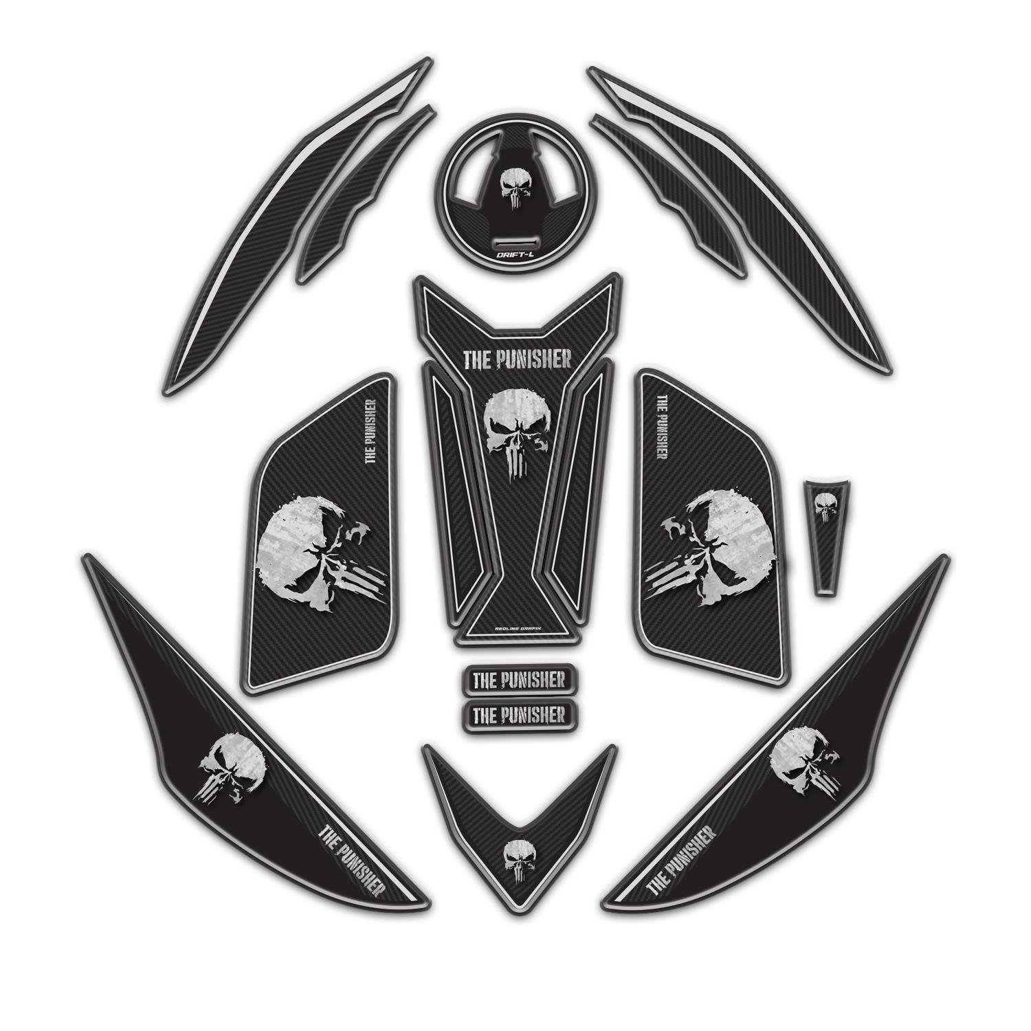 Mondial Drift L Full Punisher Tank Pad Set Redlinegrafik