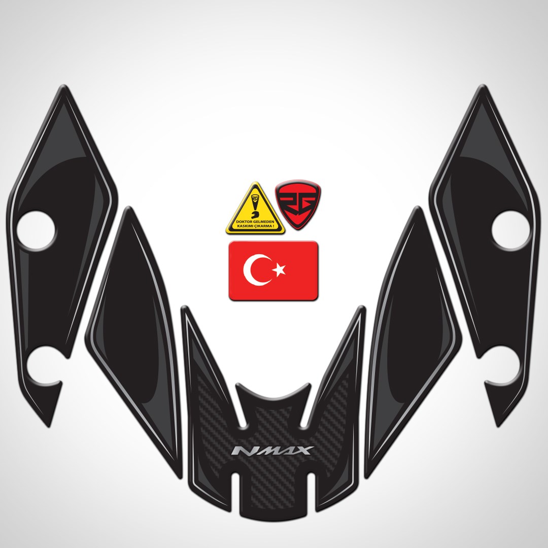 Redline Grafik Nmax 2021-2024 Uyumlu Siyah Gri Çamurluk Pad