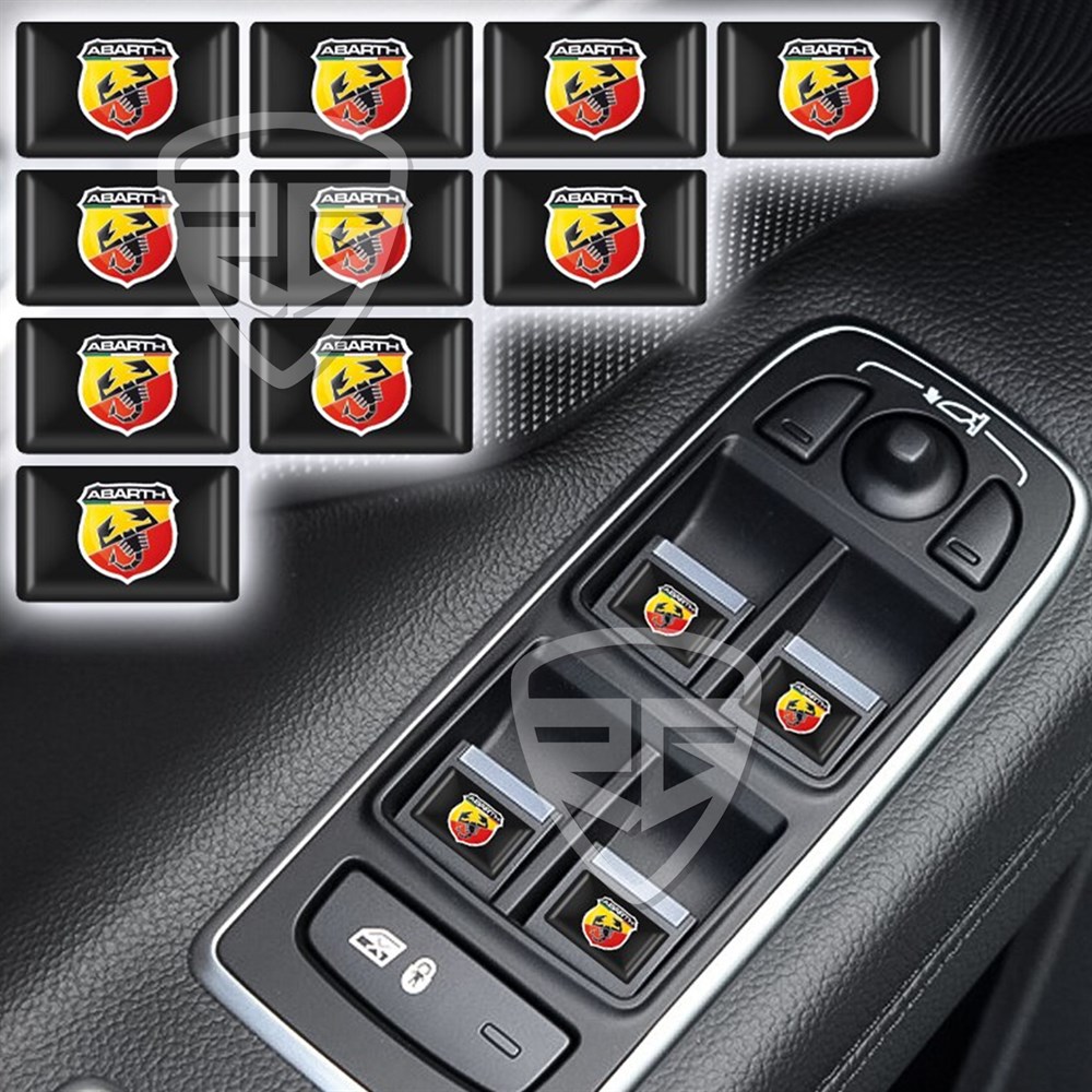 Abarth Fiat Dekoratif 3D Sticker 10 Adet