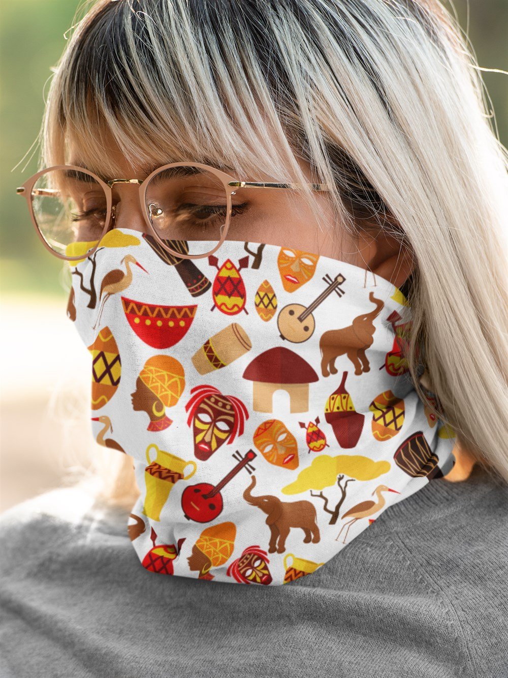 Afrika Desenli Bandana