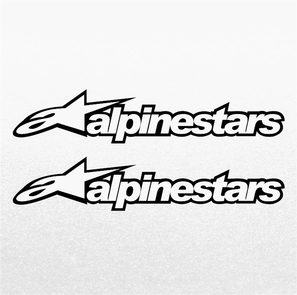 Alpinestars Beyaz Yazı Motosiklet Sticker 2 Adet