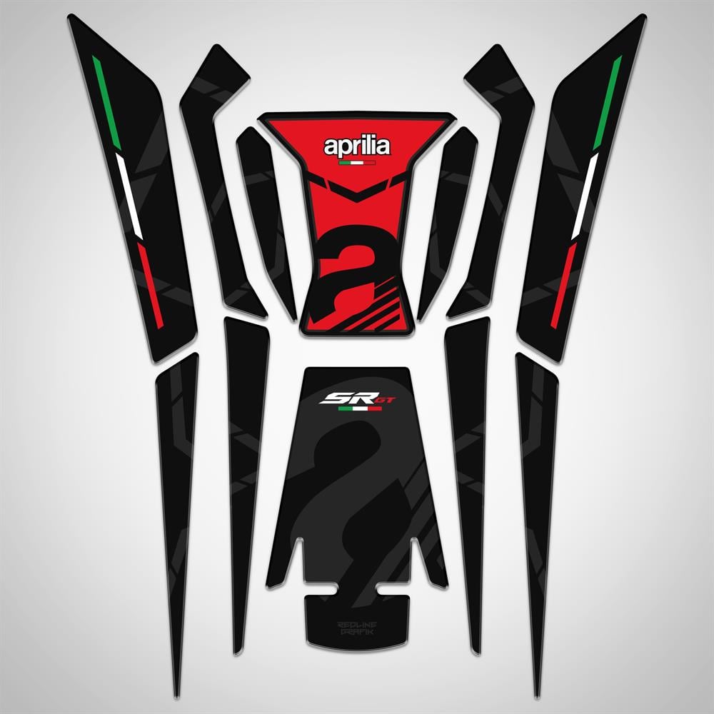 Aprilia Sr Gt 200 125 Kırmızı Tank Pad Sticker