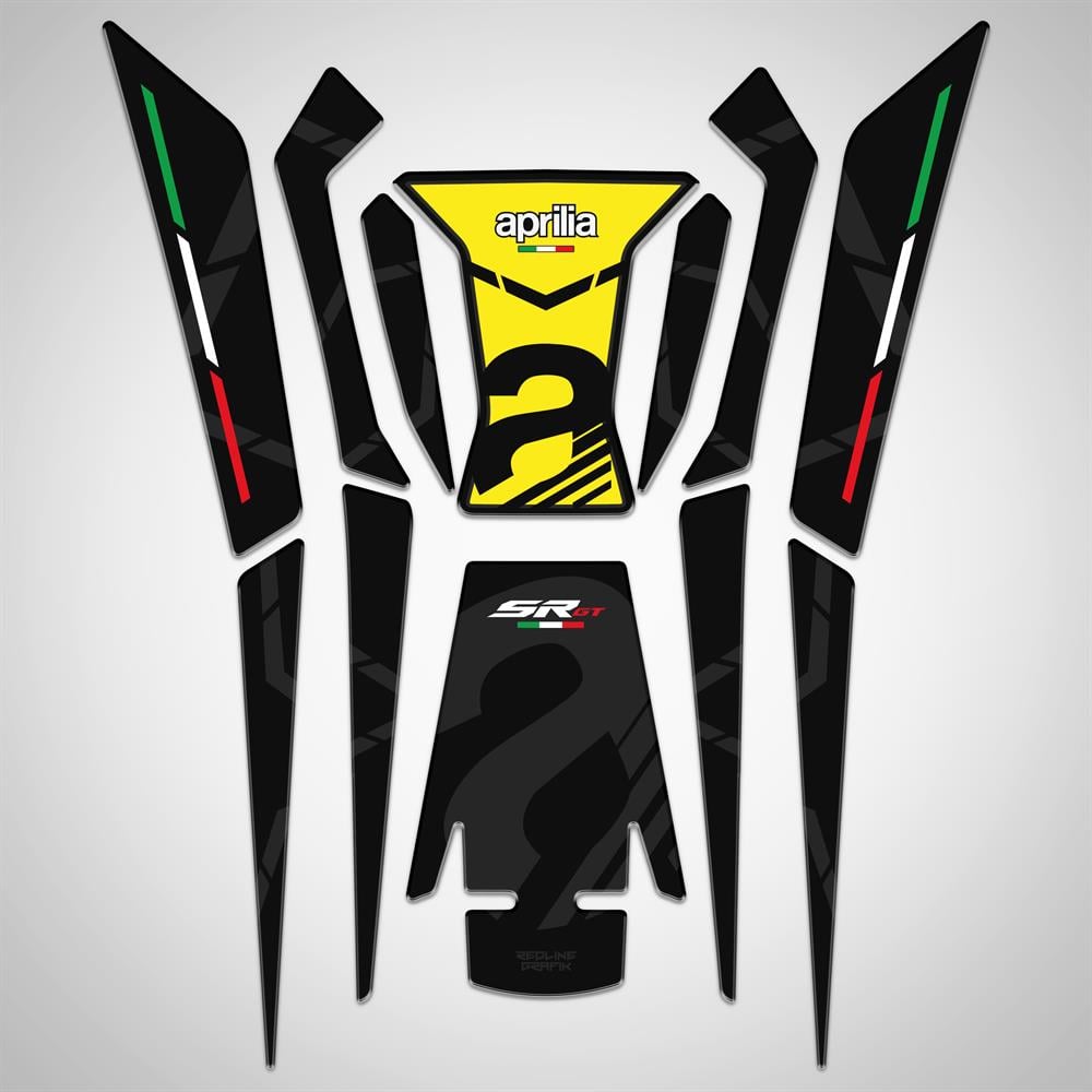 Aprilia Sr Gt 200 125 Sarı Tank Pad Sticker