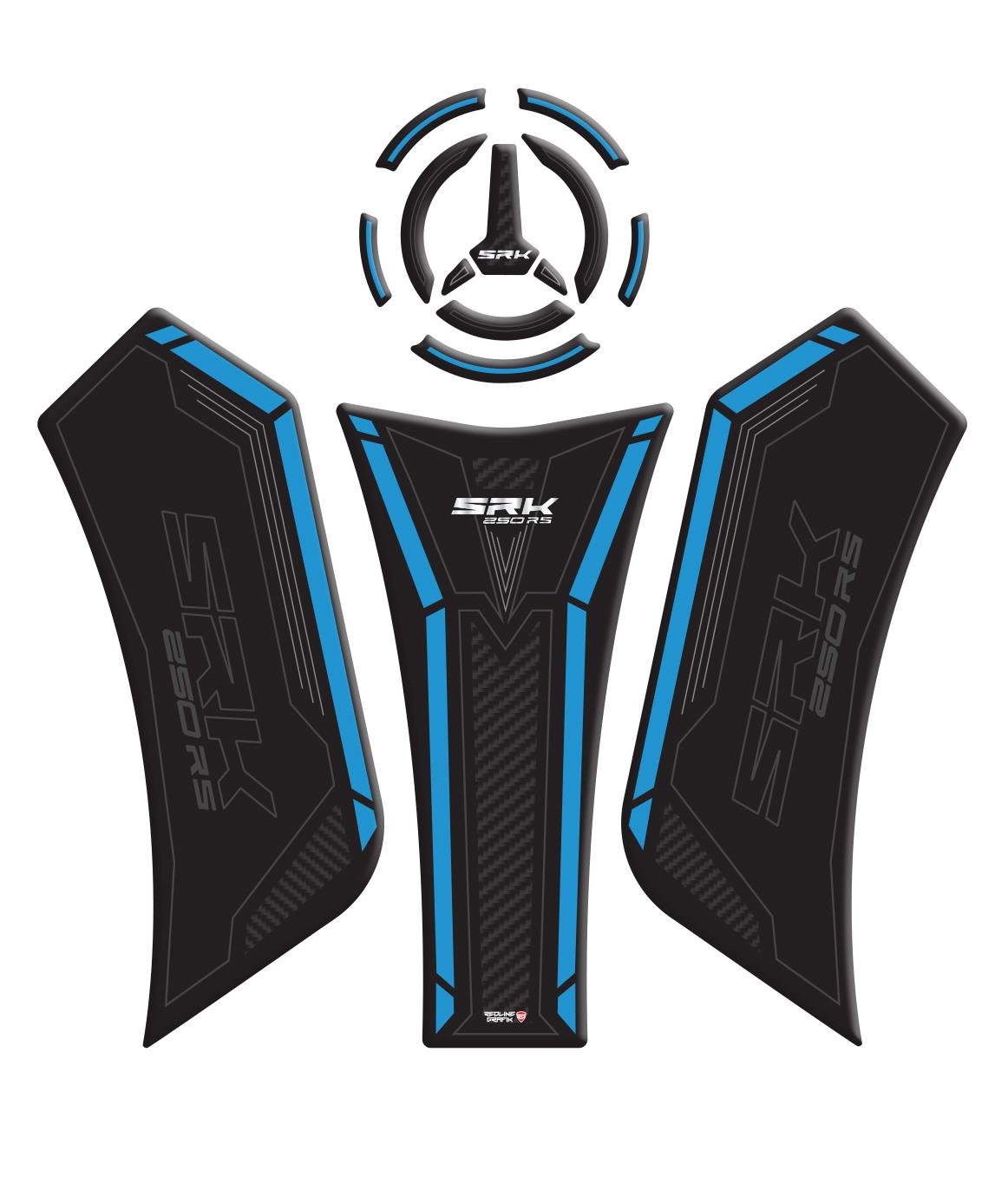 RKS SRK 250 RS Siyah Mavi Tank Pad Redline Grafik