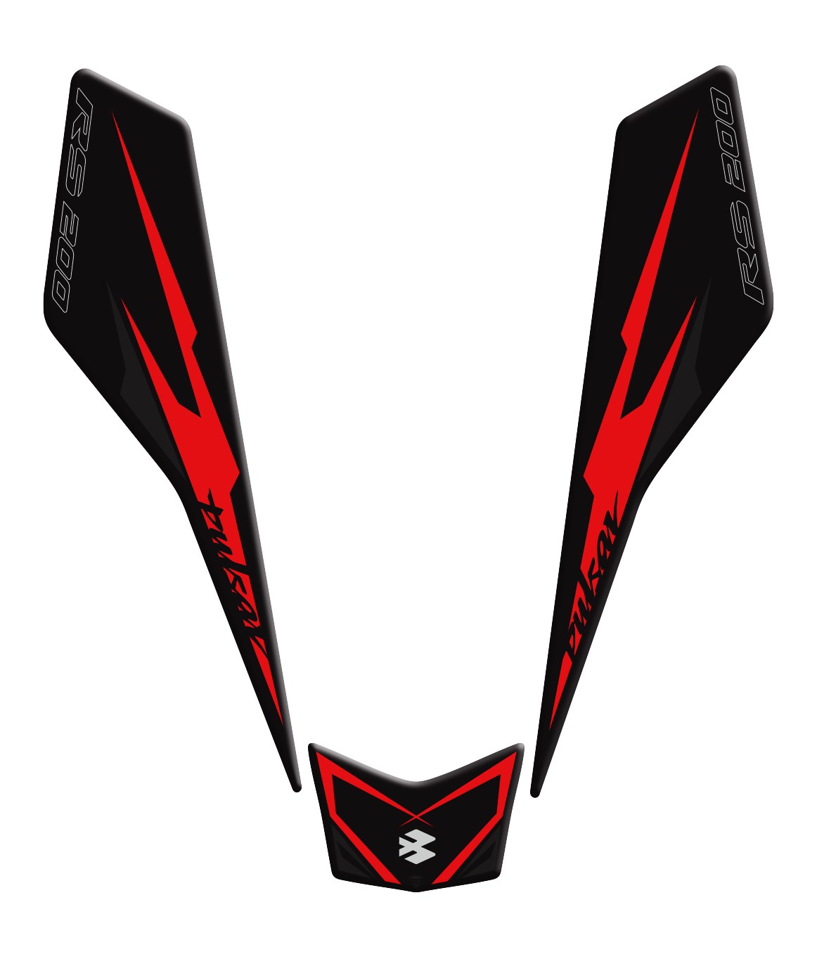 Bajaj Pulsar RS 200 New Design Siyah Kırmızı Kuyruk Pad Redline Grafik