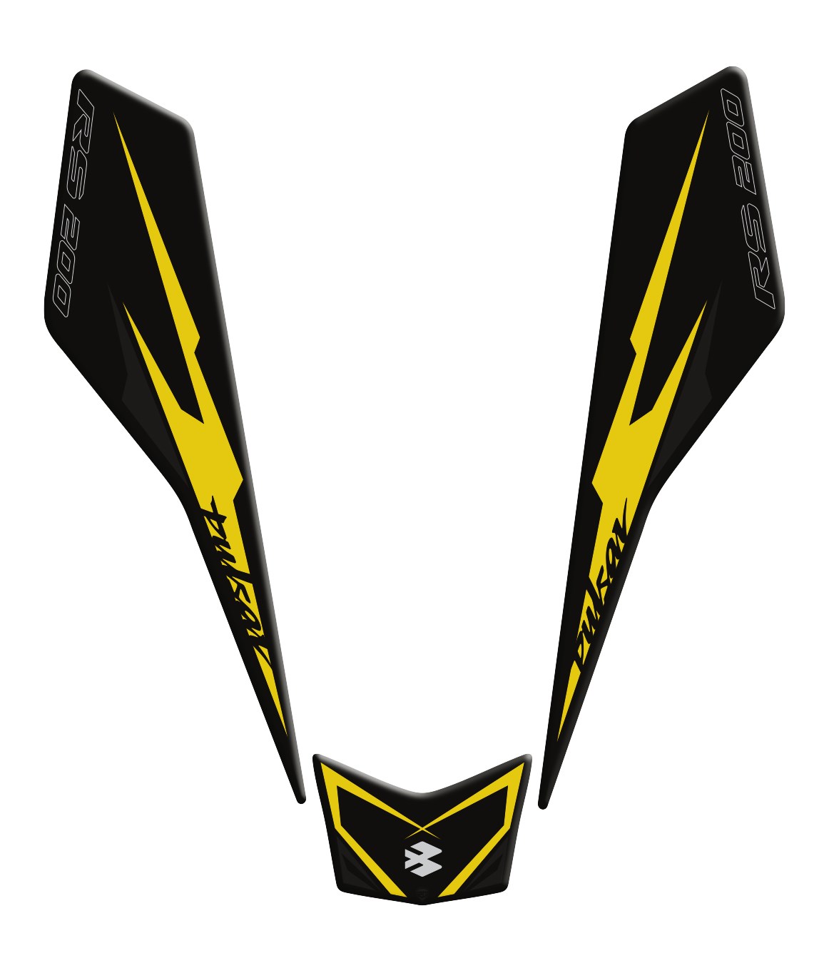 Bajaj Pulsar RS 200 New Design Siyah Sarı Kuyruk Pad Redline Grafik