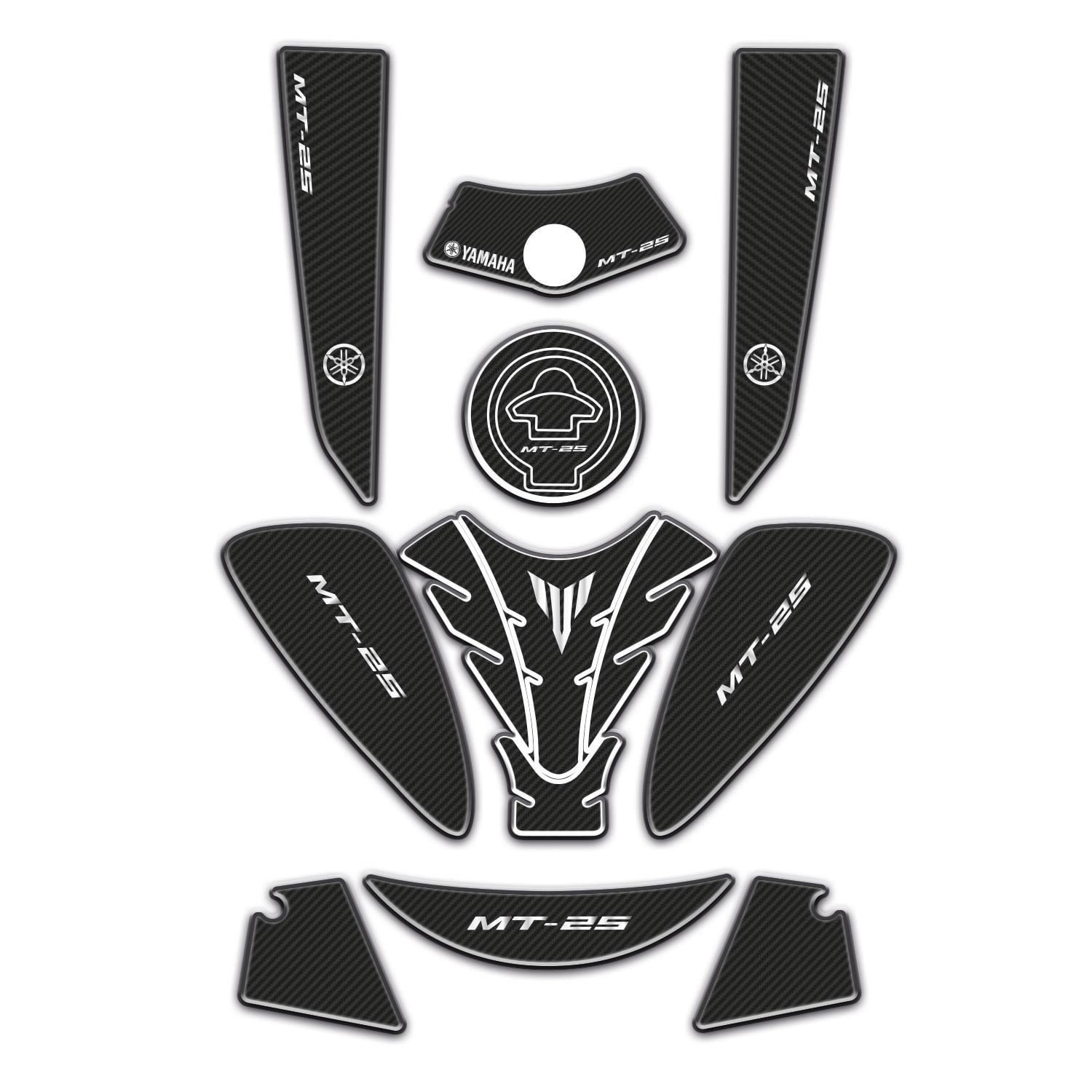 Redlinegrafik 2015 - 2018 MT-25 Uyumlu Tank Pad Sele Pad Kuyruk Pad Full Set