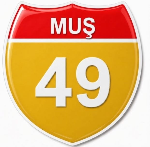 Redlinegrafik Muş 49Plaka Kodlu 3D Kabartmalı Araç 1 Adet Sticker Etiket sarı beyaz Renk