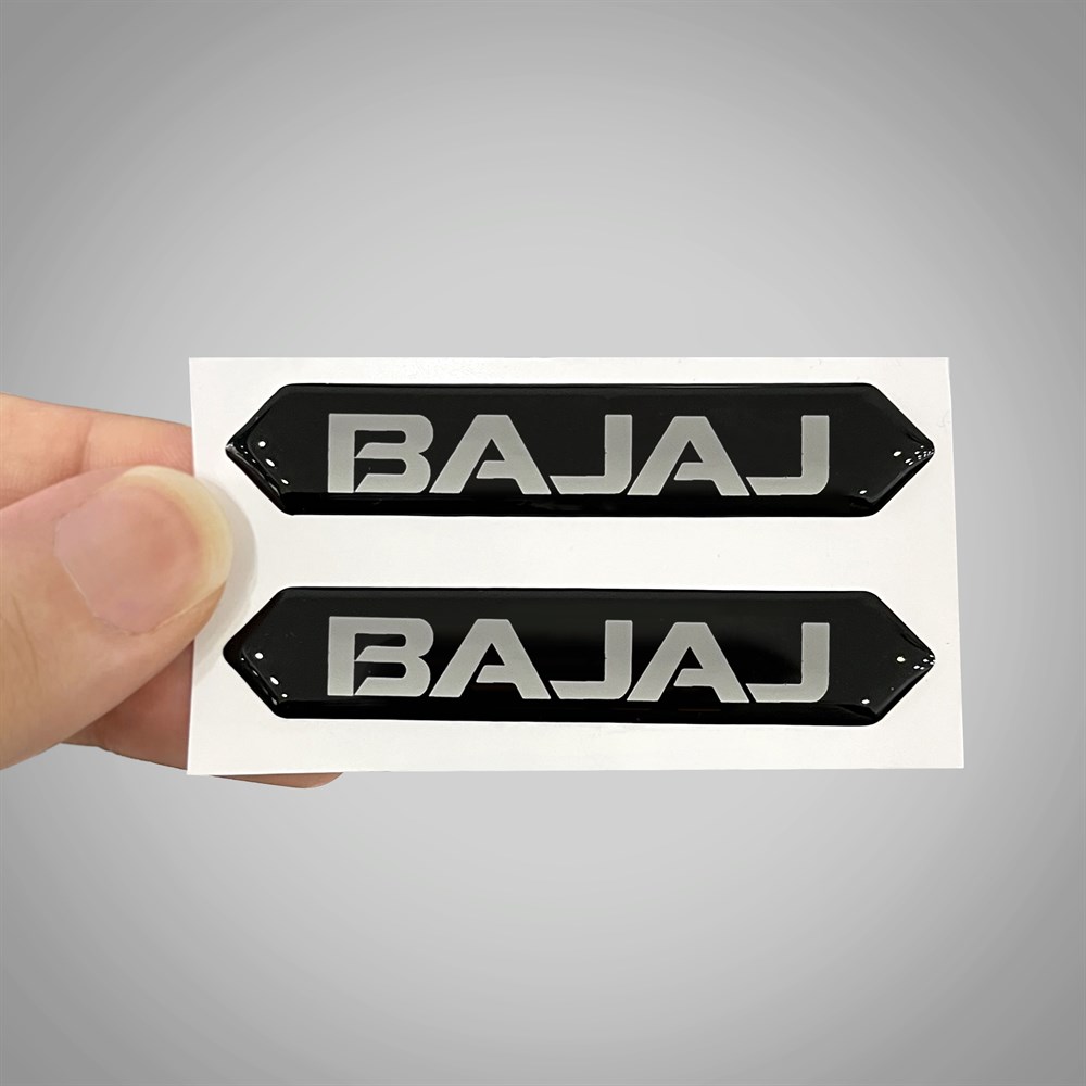 Bajaj 3D Gümüş Arma Sticker Yapıştırma 2 Adet