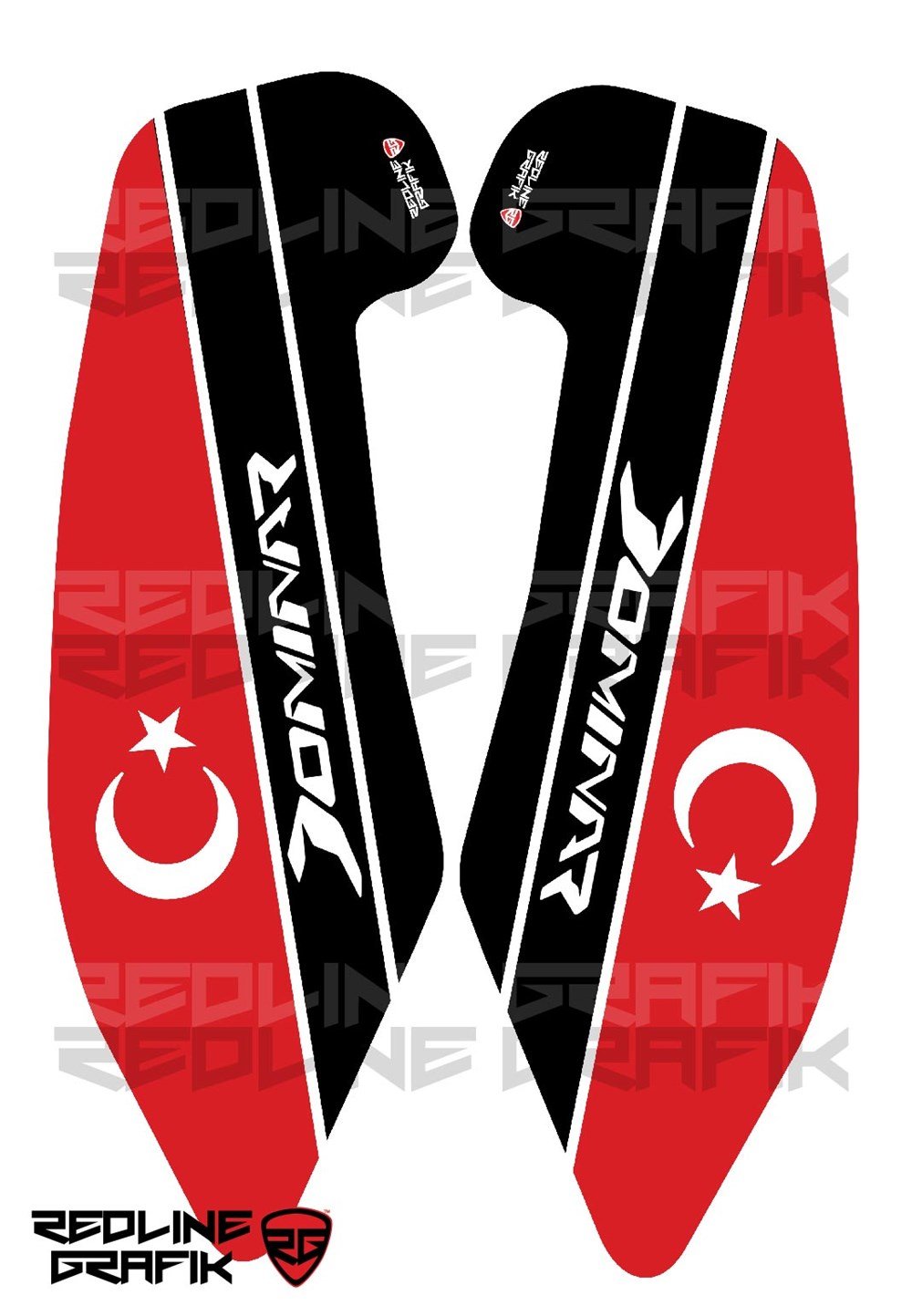 Bajaj Dominar 400 Türk Bayraklı Yan Pad Koruma Sticker