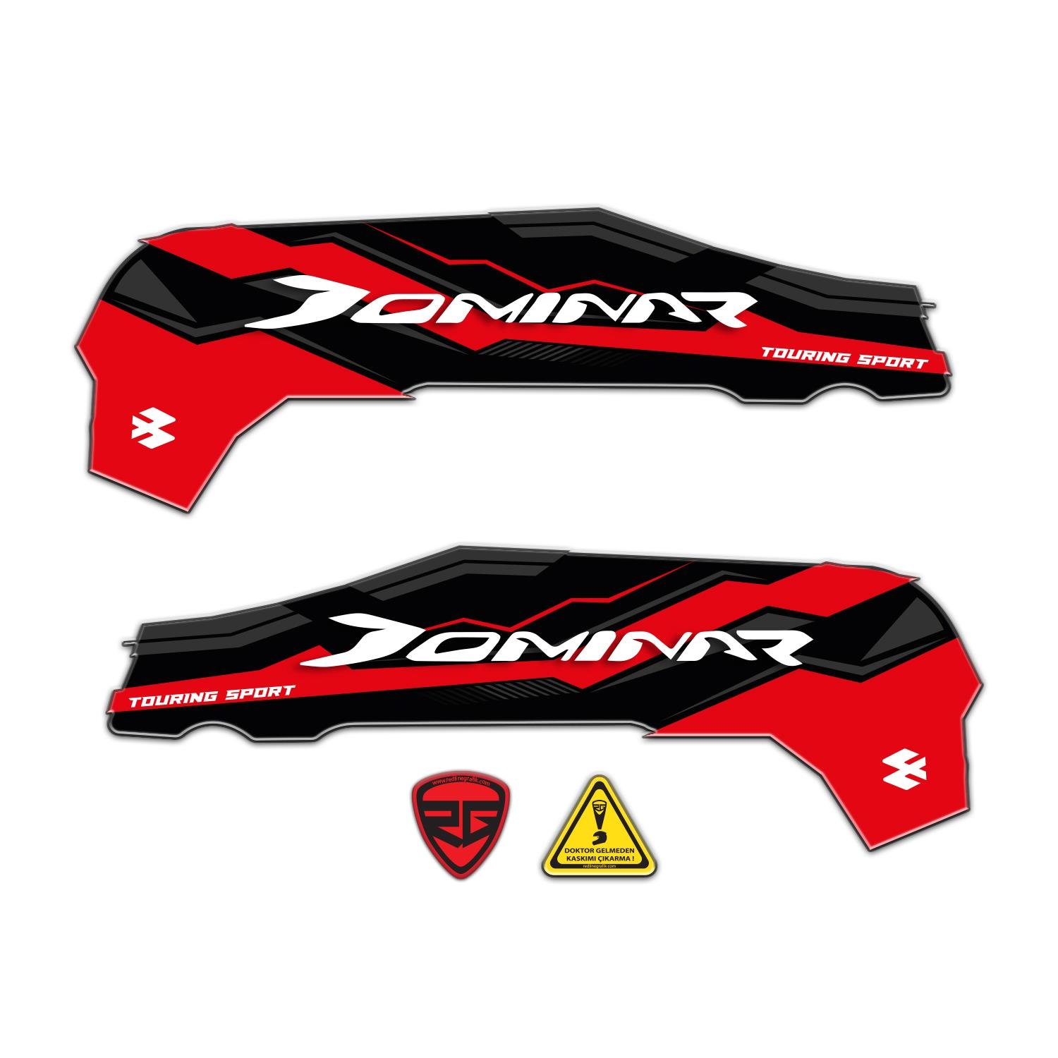 BAJAJ Dominar AKSESUAR YAN 3D KABARTMALI KIRMIZI DAMLA STİCKER