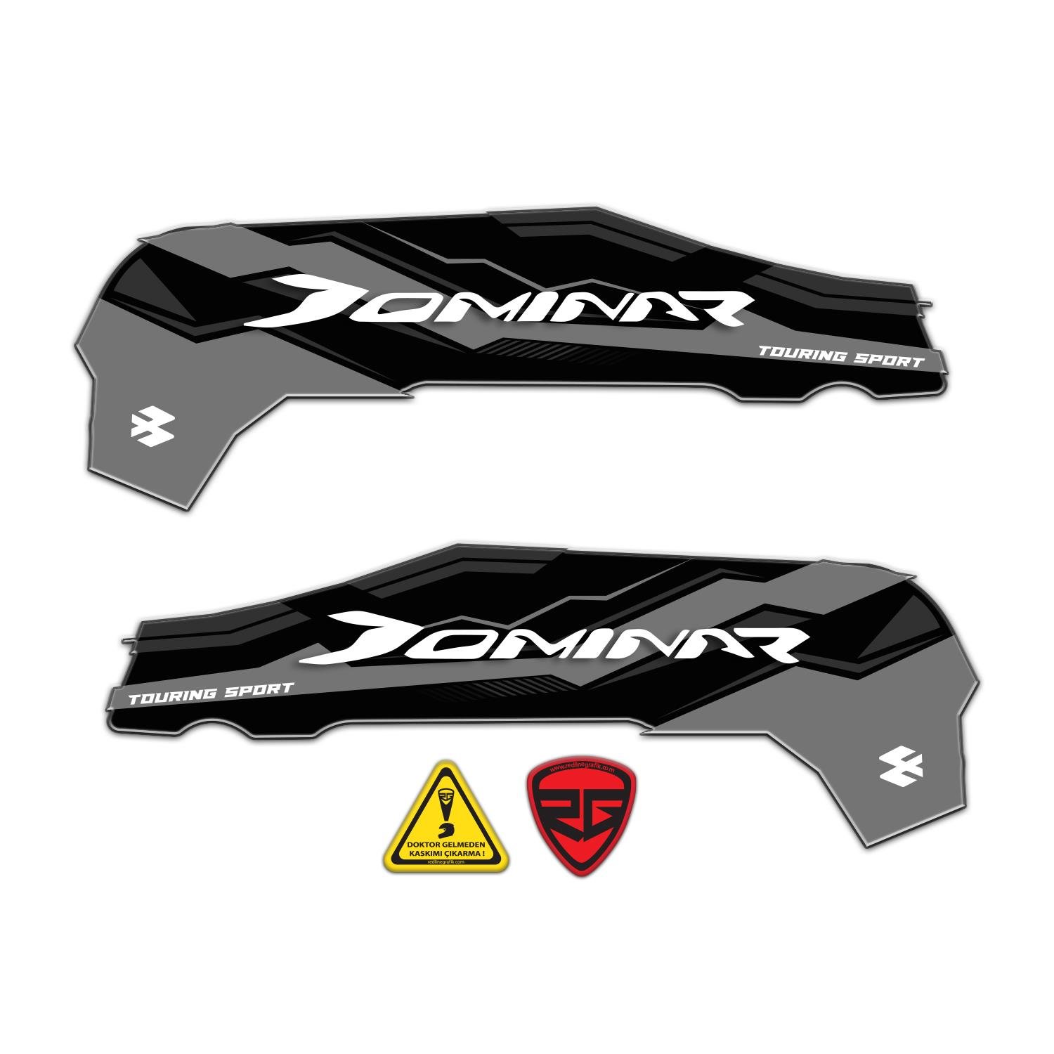 BAJAJ Dominar AKSESUAR YAN 3D KABARTMALI GRİ  DAMLA STİCKER