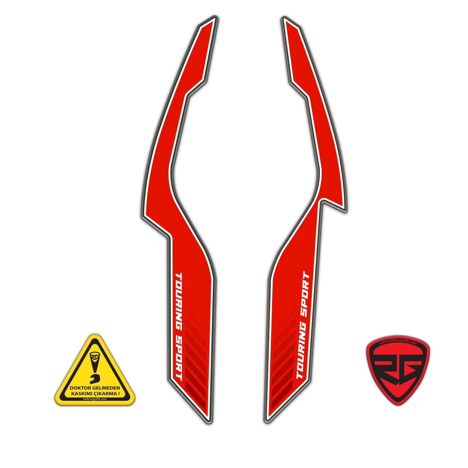 Bajaj Dominar Arka-Yan Kuyruk Pad Set Siyah-Kırmızı Redlinegrafik 