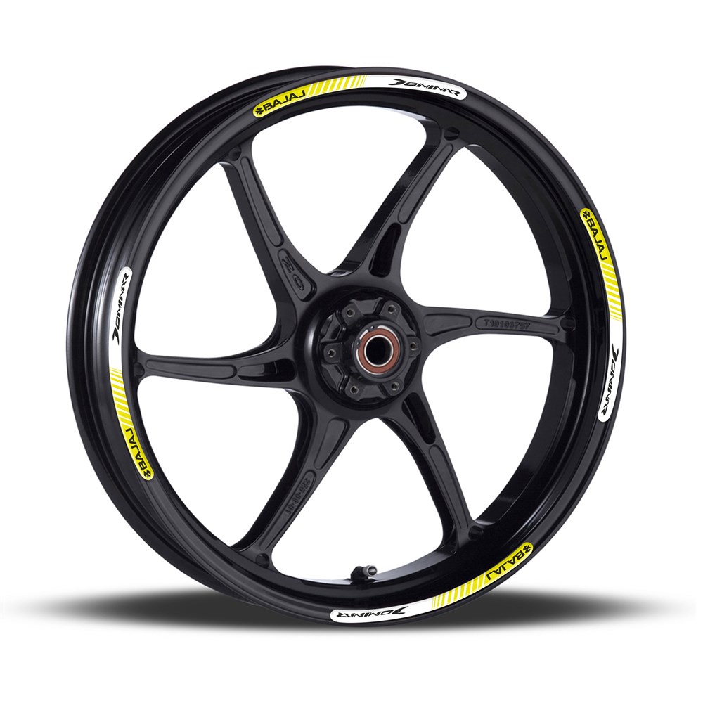 Bajaj Dominar Sarı 3D Reflektif Yansıtma Özellikli Damla Jant Şeridi 