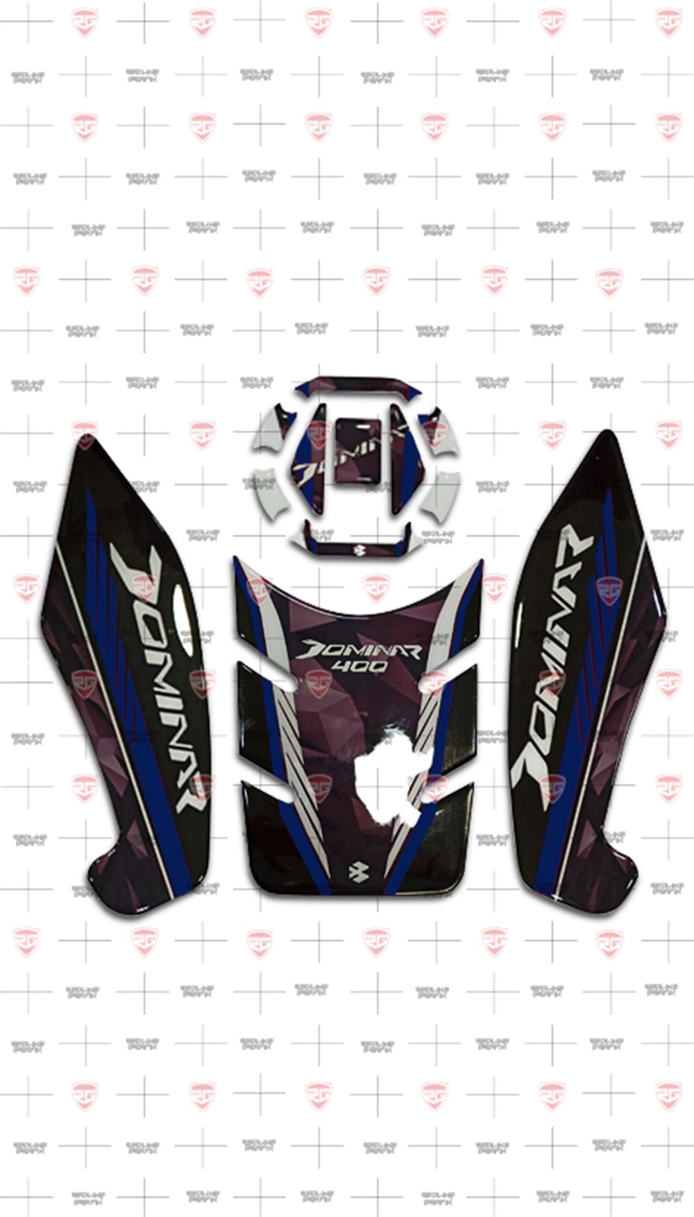 Bajaj Dominar Tank Pad Set Lacivert-Siyah