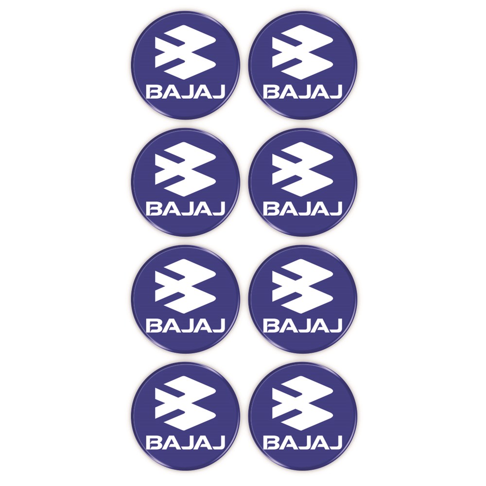Bajaj Logo 8'li Koruma Takozu 3D Sticker Etiket Mavi Beyaz