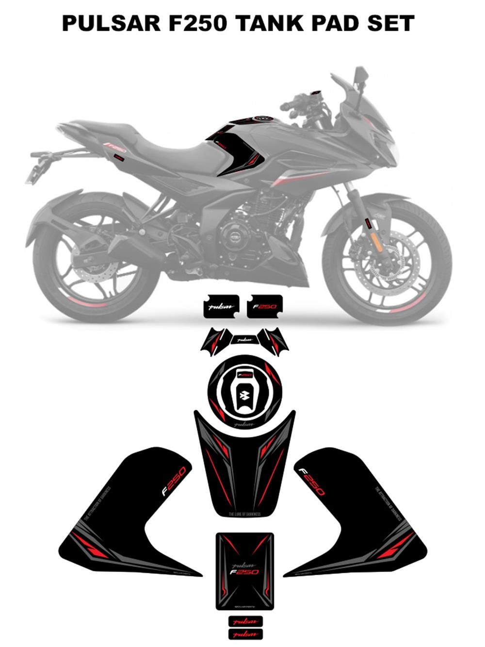 Bajaj Pulsar F250 2023 Model Gidon Pad Set Kırmızı Edition Special Series Redline Grafik 