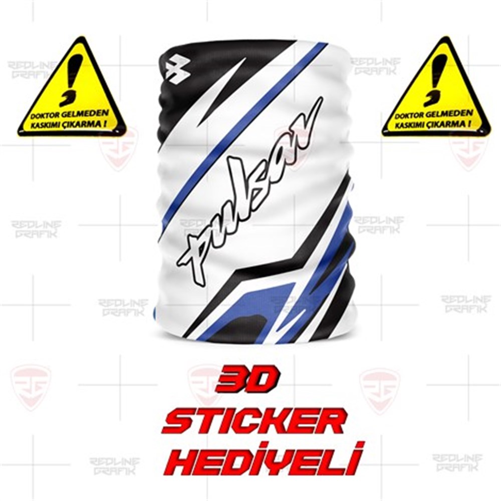 Bajaj Pulsar Mavi Beyaz Bandana Buff Balaklava