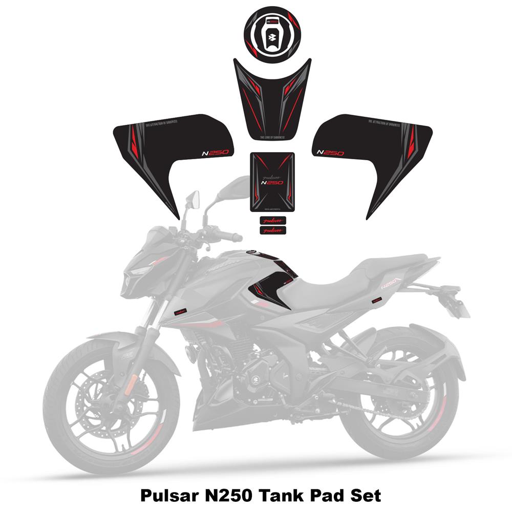 Bajaj Pulsar  N250 2023 Model Tank Pad Set Kırmızı Edition Special Series Redline Grafik 