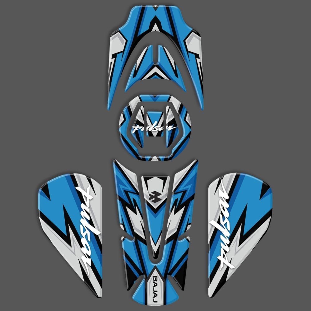 Bajaj Pulsar NS 200 2011-2020 Uyumlu Tank Pad Set Mavi