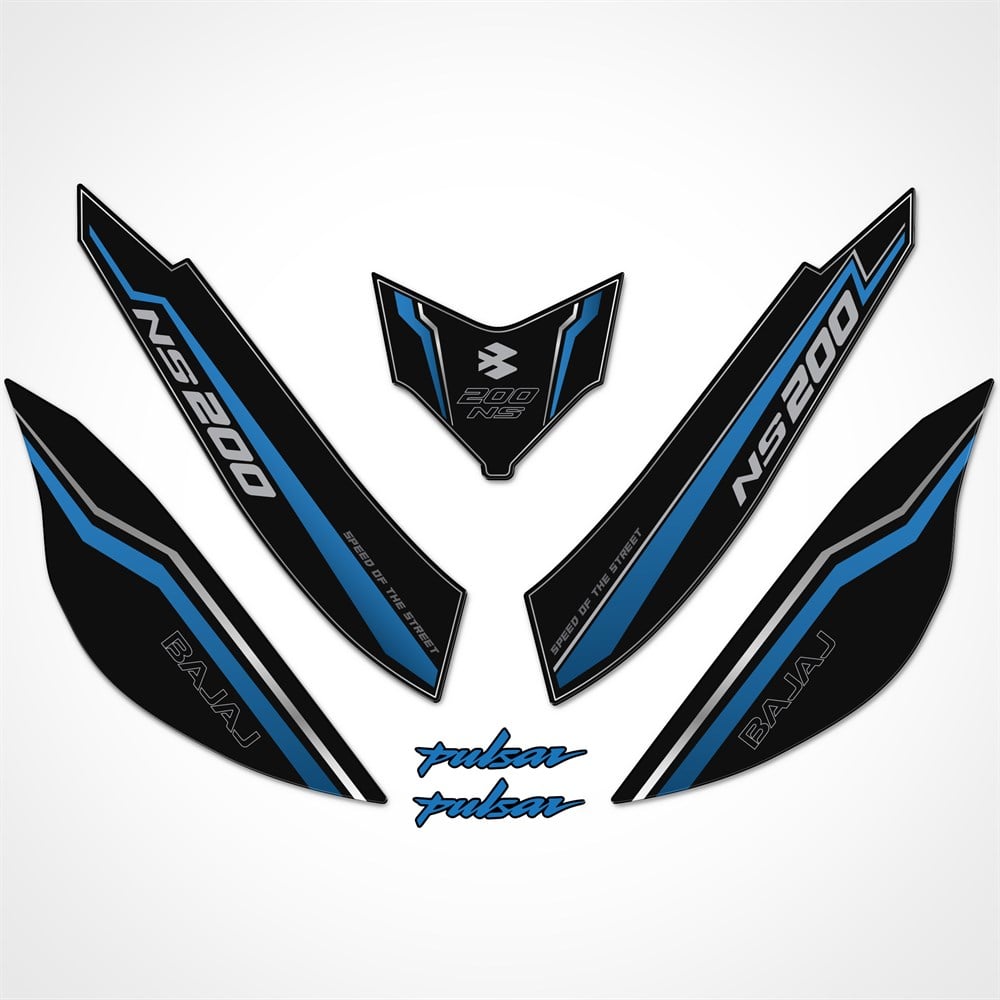 Bajaj Pulsar NS 200 Kuyruk Pad Set Dark Water Serisi Siyah-Lacivert