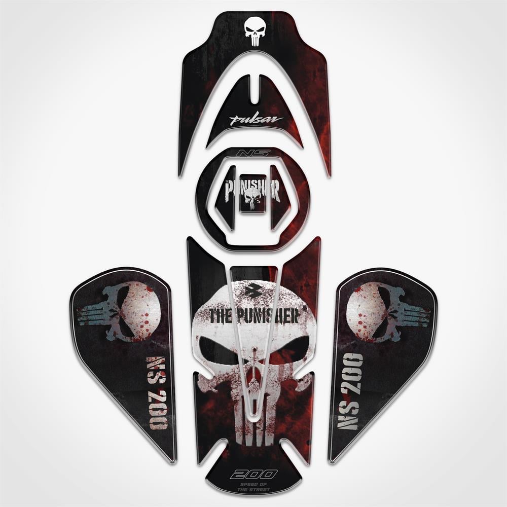Bajaj Pulsar NS 200 Tank Pad Set Punisher