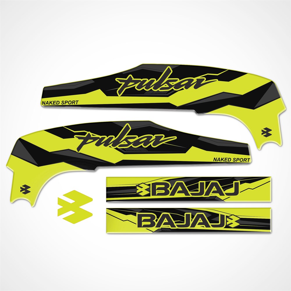 BAJAJ Pulsar NS200 AKSESUAR ŞASE 3D KABARTMALI DAMLA STİCKER NEON SARI