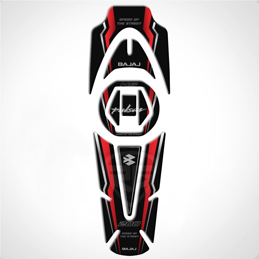 Bajaj Pulsar Tank Pad Dark Flame Serisi Kırmızı-Siyah