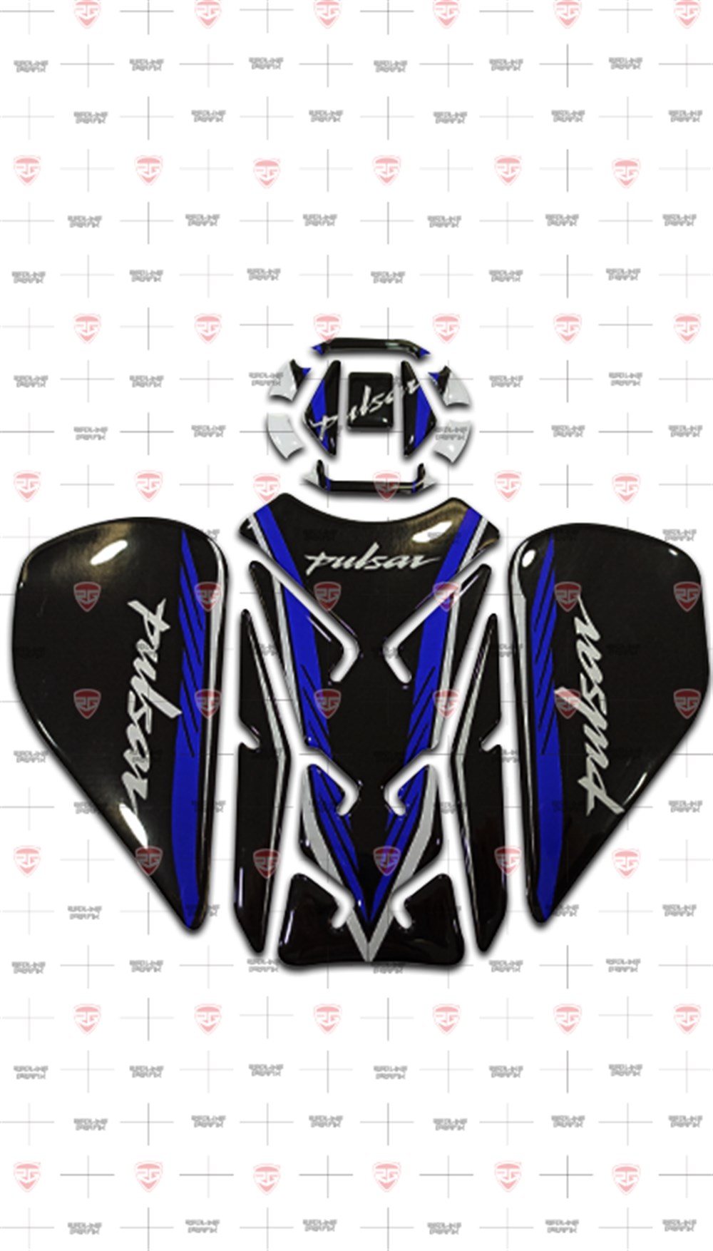 Bajaj Pulsar Tank Pad Depo Kapak Pad Seti Lacivert-Siyah