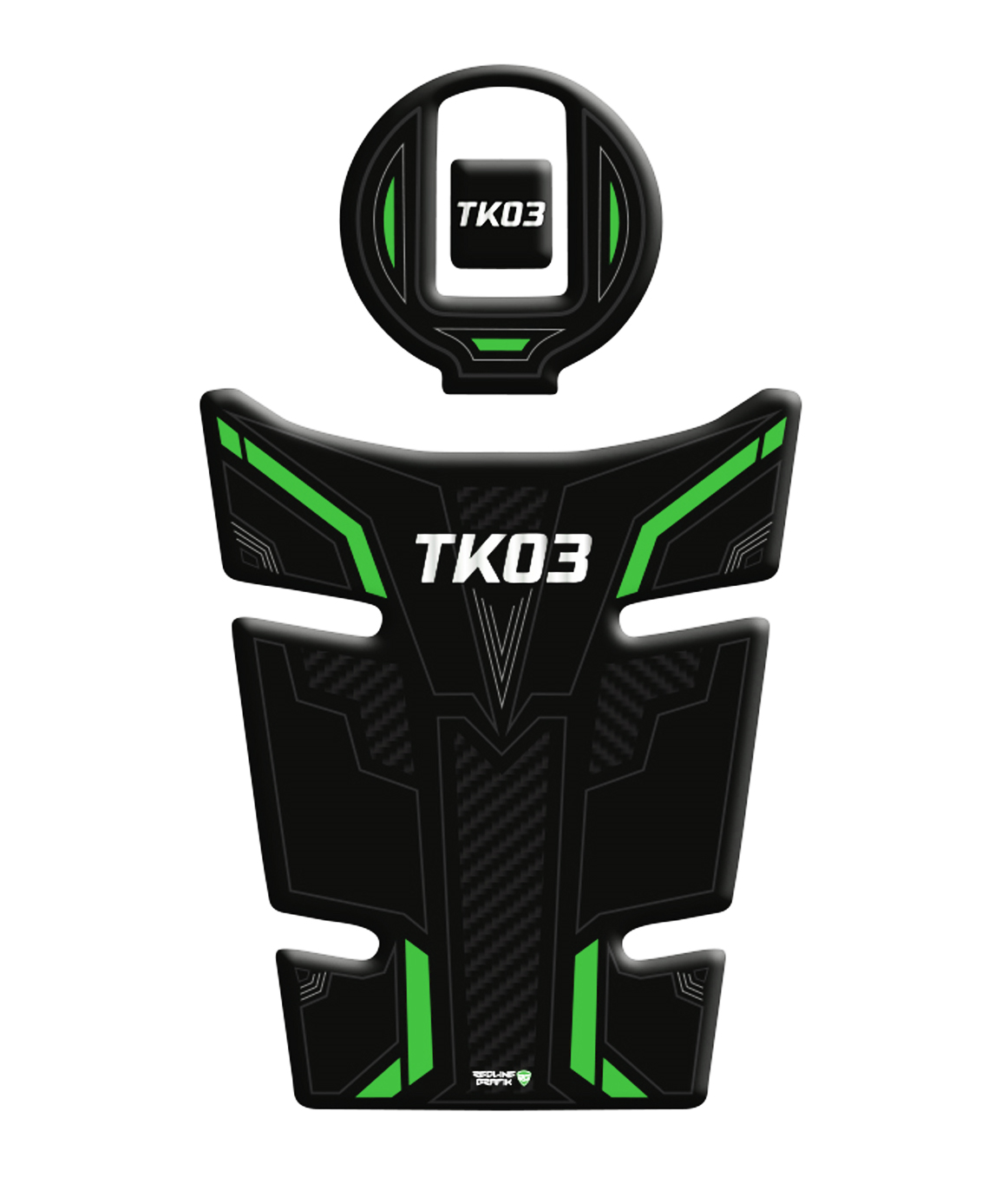 Kuba TK-03 Yeşil Tank Pad Depo Kapak Pad Redline Grafik
