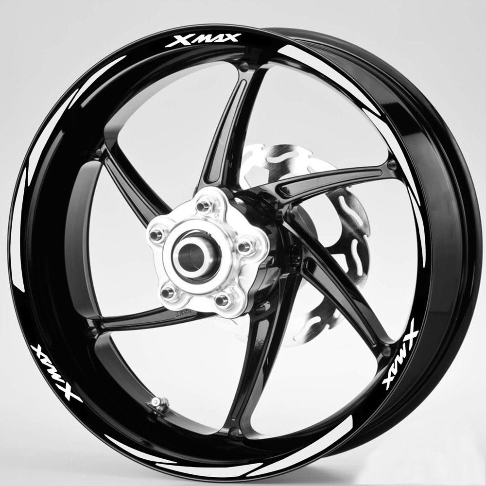 Beyaz Xmax Yazılı 3 Parçalı Jant Şeridi